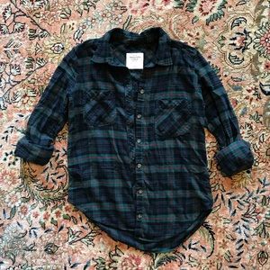 Green/red/blue Abercrombie & Fitch flannel